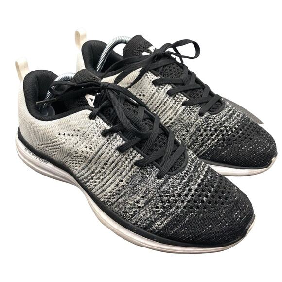 APL Athletic Propulsion Labs Shoes Mens Sz 9.5 Black Heather Grey White Techloom - Picture 1 of 10